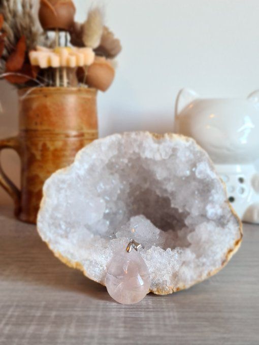 Pendentif Quartz Rose Etoilé