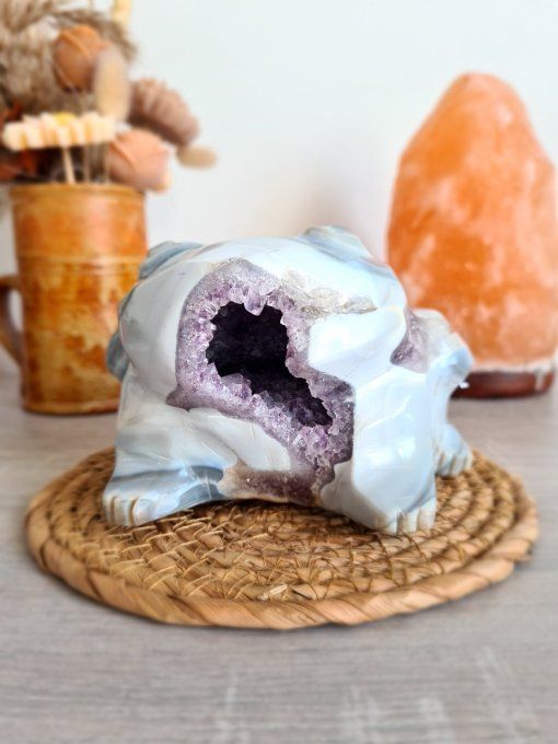 Grenouille Agate avec géode