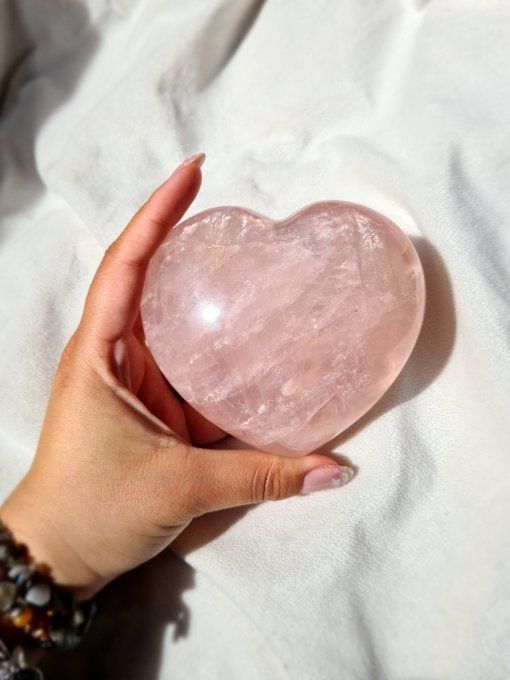 Coeur Quartz Rose étoilé