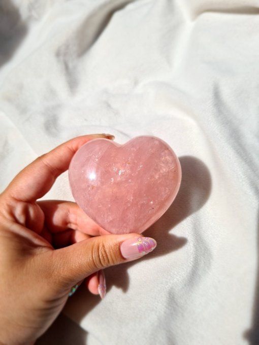 Coeur Quartz Rose étoilé