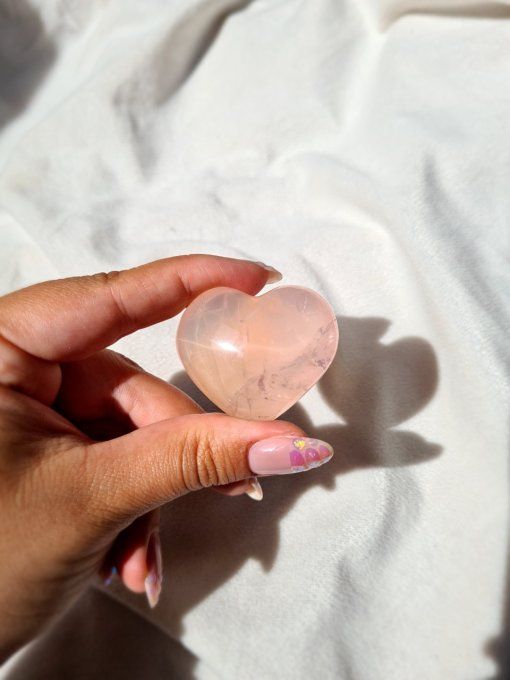 Coeur Quartz Rose étoilé