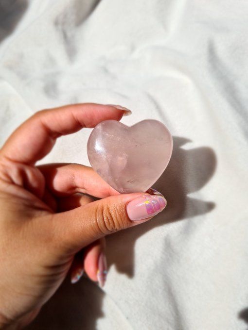 Coeur Quartz Rose étoilé