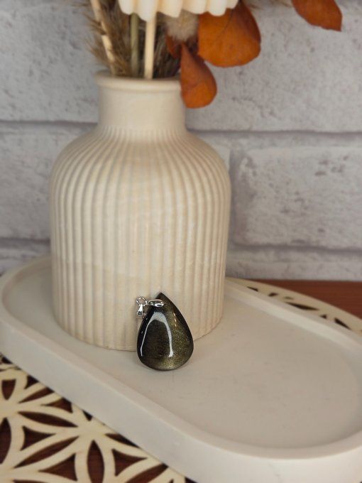 Pendentifs Obsidienne Dorée