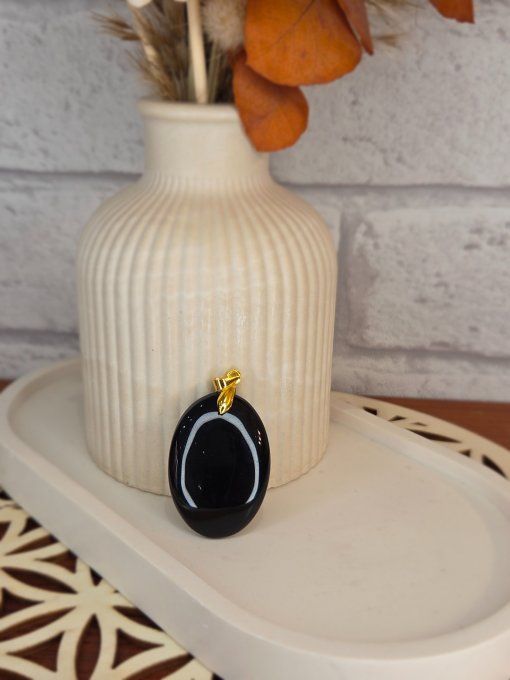Pendentifs Agate Noire