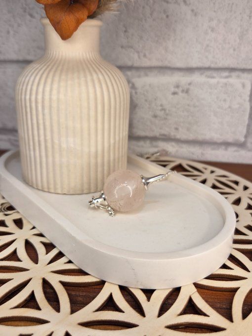 Pendule Quartz Rose Sphère