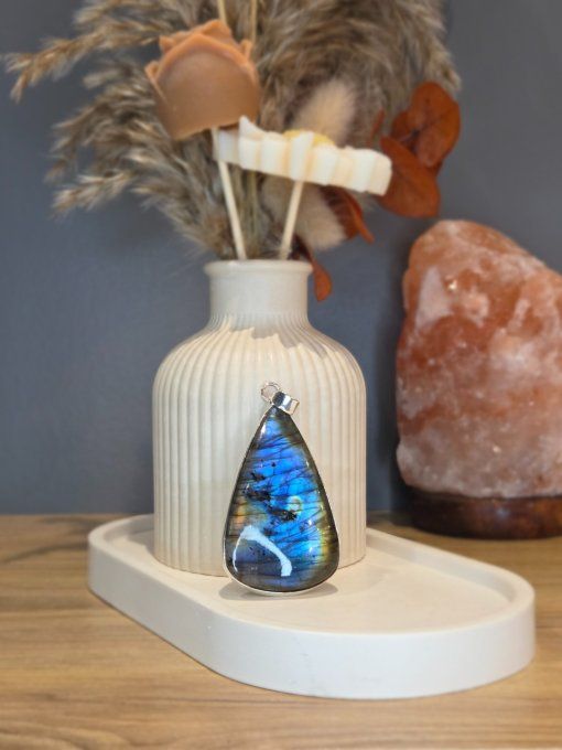 Pendentif Labradorite – Argent 925 (XL)
