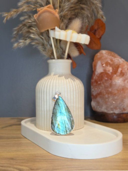 Pendentif Labradorite – Argent 925 (XL)