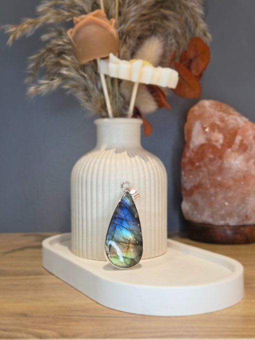 Pendentif Labradorite – Argent 925 (XL)