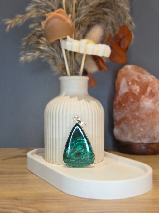 Pendentif Malachite Argent 925 (XL)