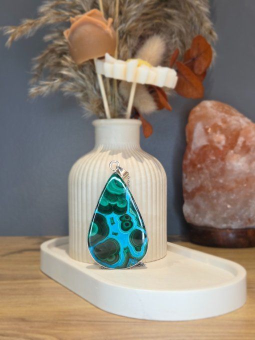 Pendentif Chrysocolle Malachite