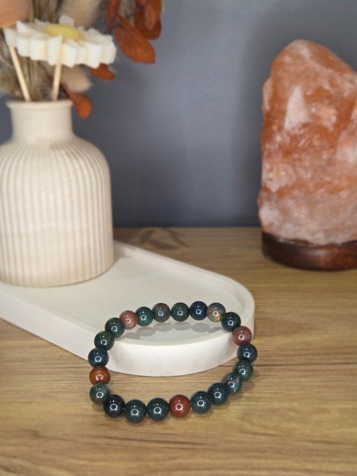 Bracelet Pierre de sang indienne – 8 mm