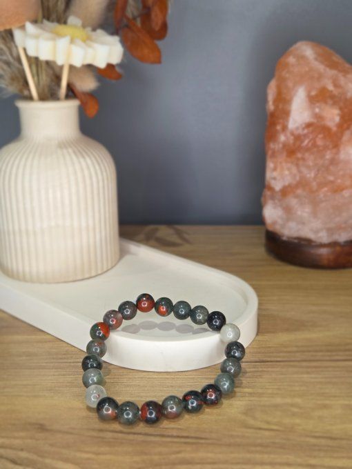 Bracelet Pierre de sang africaine – 8 mm