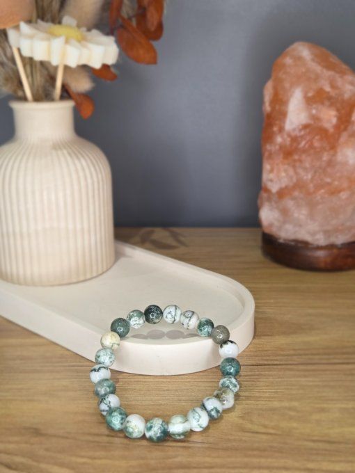 Bracelet Agate arbre – 8 mm