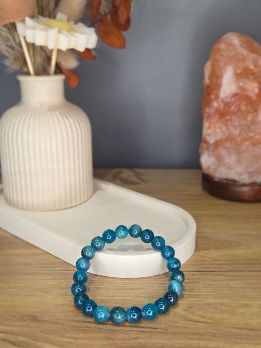 Bracelet Apatite bleue – 8 mm