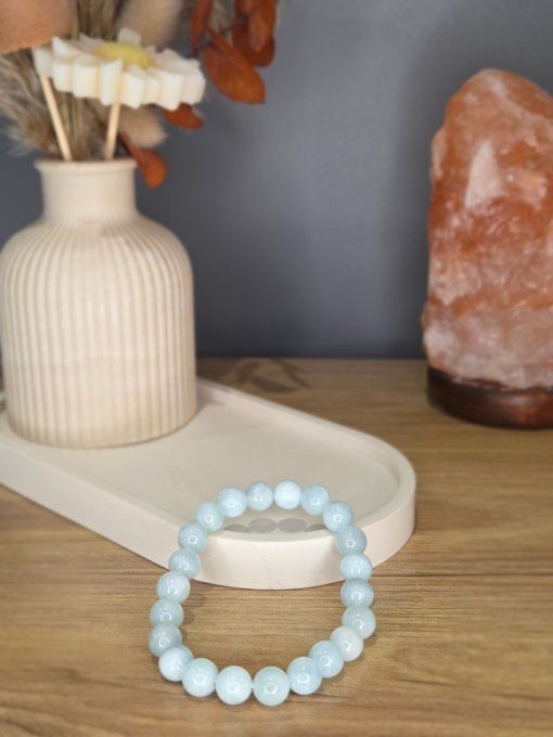 Bracelet Aigue-marine – 8 mm