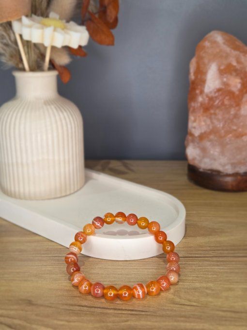 Bracelet Cornaline – 8 mm