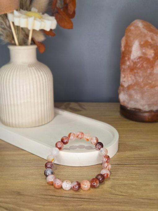 Bracelet Quartz hématoïde – 8 mm