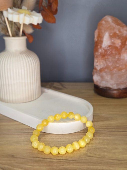 Bracelet Calcite jaune – 8 mm