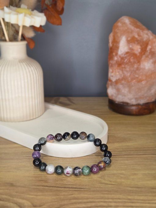 Bracelet Tourmaline multicolore – 8 mm