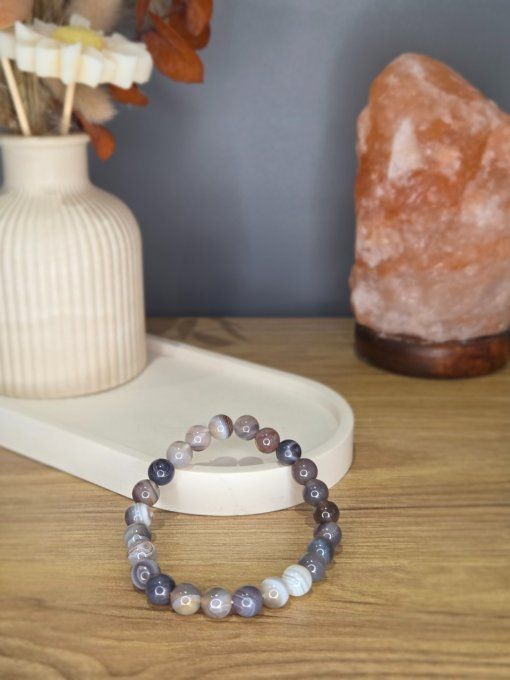 Bracelet Agate du Botswana – 8 mm