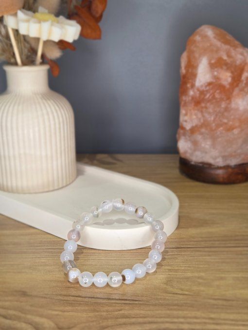 Bracelet Agate dendritique – 8 mm