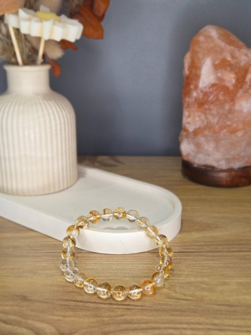 Bracelet Citrine (chauffée) du Brésil – 8 mm