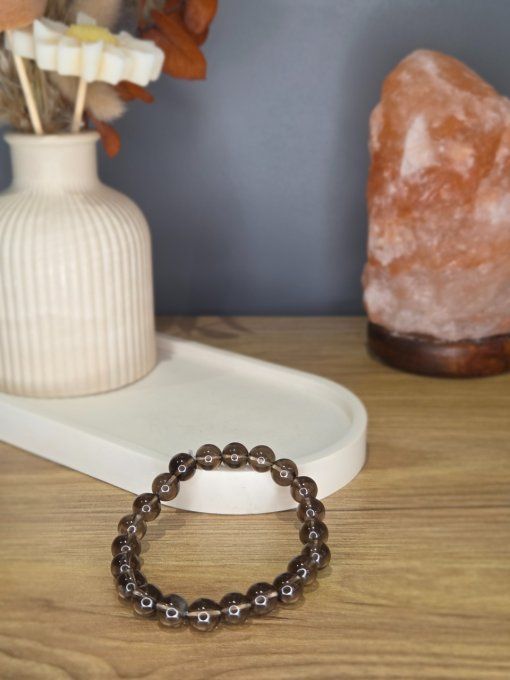 Bracelet Quartz fumé – 8 mm