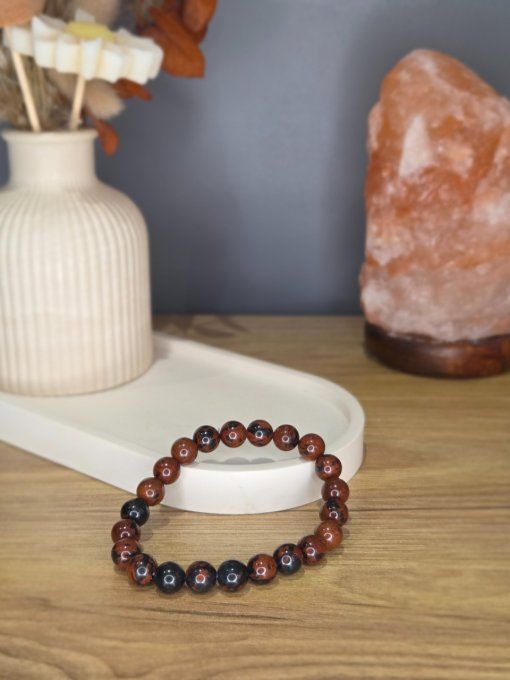Bracelet Obsidienne acajou – 8 mm