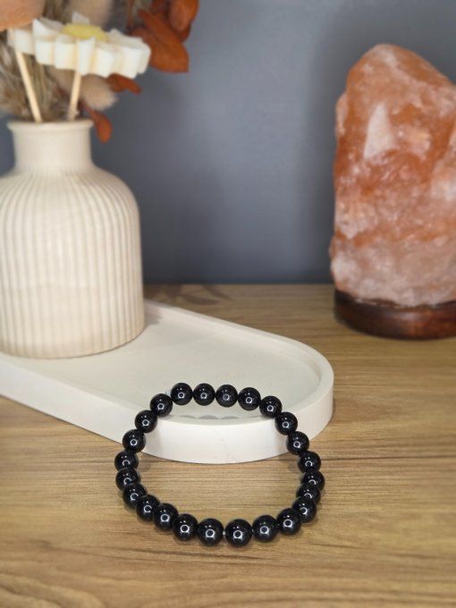 Bracelet Tourmaline noire – 8 mm