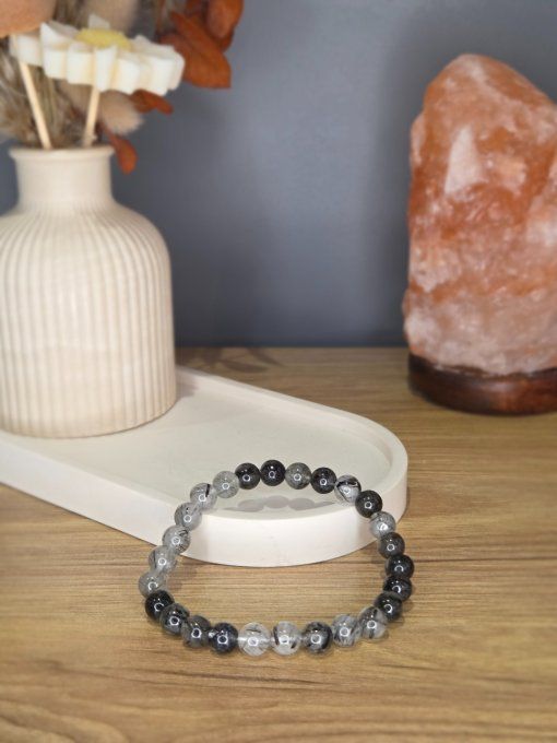 Bracelet Quartz tourmaliné – 8 mm