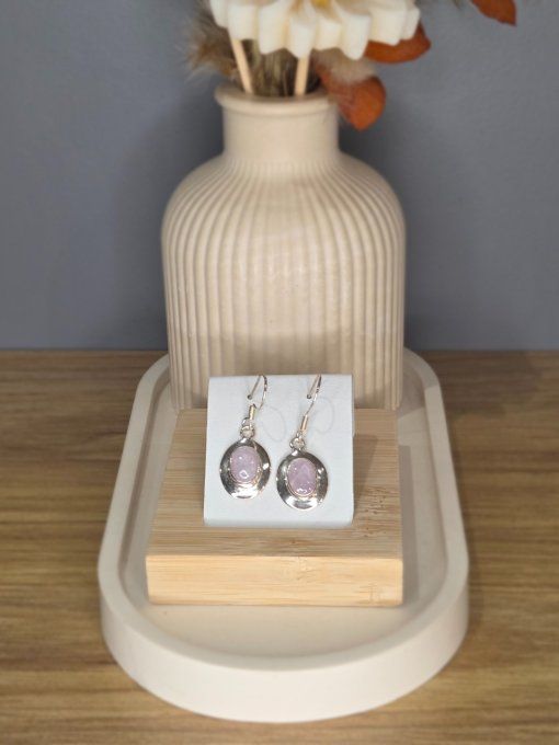 Boucles d’oreilles Kunzite – Argent 925