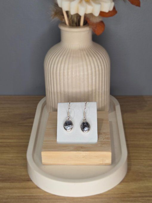 Boucles d’oreilles Agate Dendritique – Argent 925