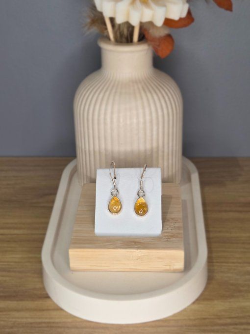 Boucles d’oreilles Citrine – Argent 925