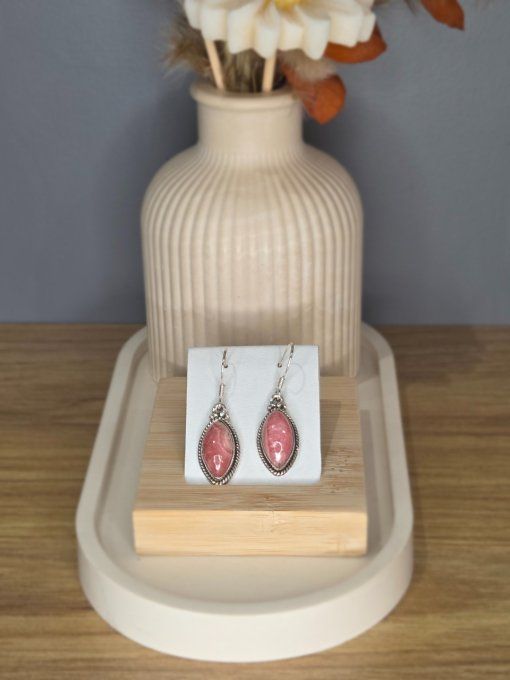 Boucles d’oreilles Rhodocrosite – Argent 925