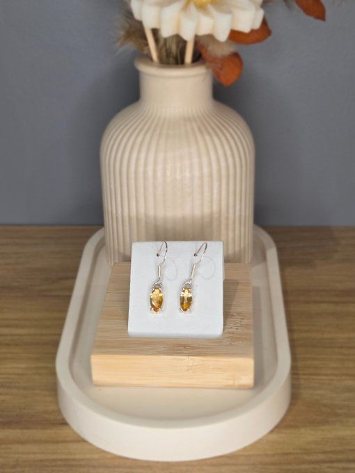 Boucles d’oreilles Citrine – Argent 925