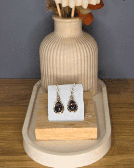 Boucles d’oreilles Rhodonite – Argent 925
