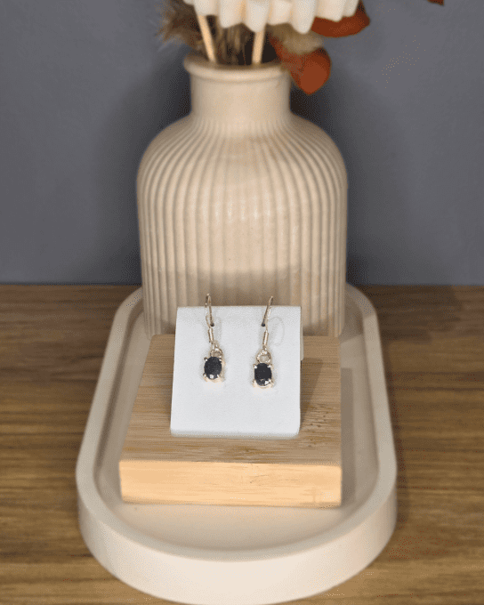 Boucles d’oreilles Saphir – Argent 925