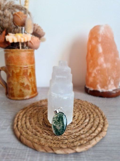Pendentifs Agate Mousse Argent 925
