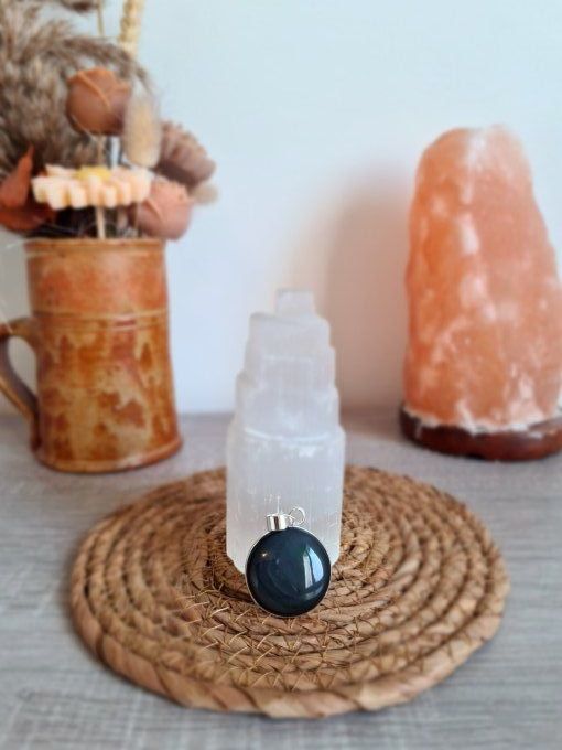 Pendentifs Obsidienne Oeil Céleste Argent 925