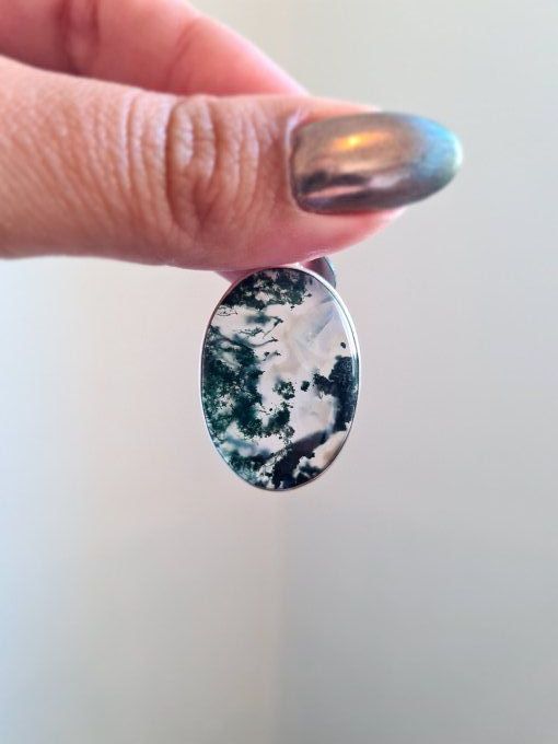 Pendentifs Agate Mousse Argent 925